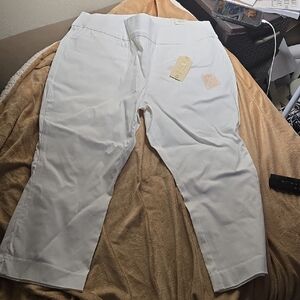 NWT St. John's Bay Wonen's Cream Chinos Capris